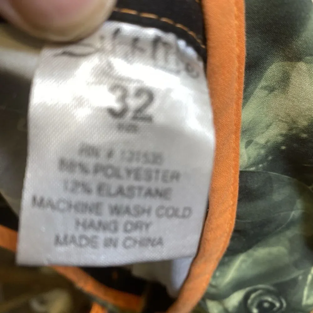 SALT LIFE Men Board Shorts 32 Vapor Stretch SLX-QD Cargo Pocket Fish Print Camo